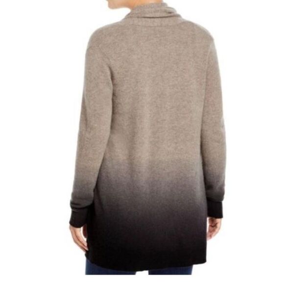 Bloomingdale’s cashmere  Gradient Brown and black open Cardigan Sweater large - Picture 2 of 6